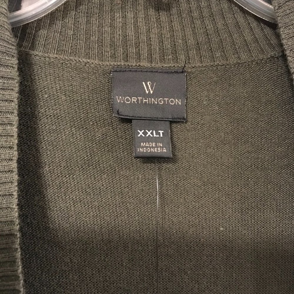 Worthington Green Open Front Cardigan Sz XXLT - Picture 2 of 7